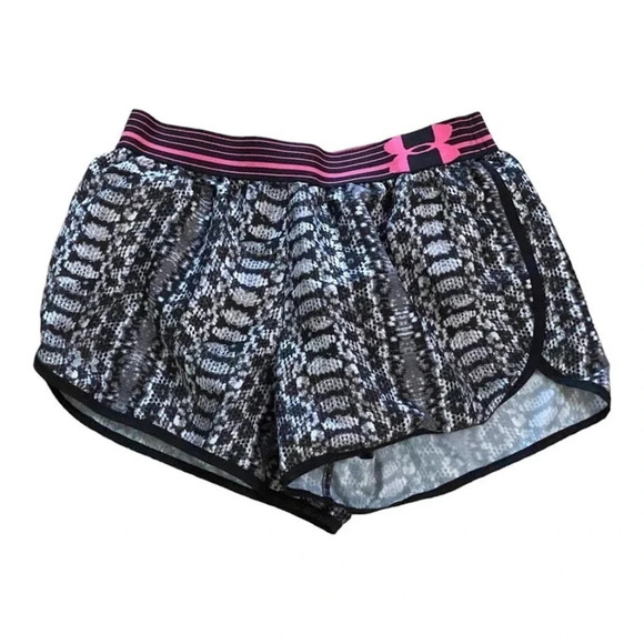 Under Armour Black Pink Sz XS Running Shorts w/Built in Underpants Heat Gear - Picture 1 of 10